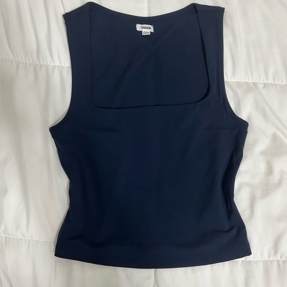 Garage Tops - Garage Navy Fitted Sleeveless Tank Top